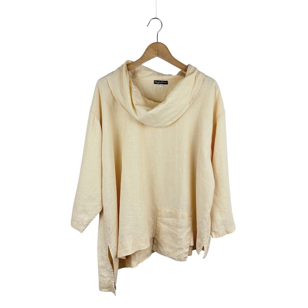 Stijfselkissie Cowl Neck Linen Tunic
